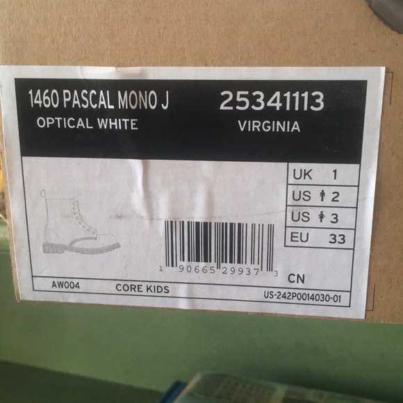 New white Doc Martens Kids size 2 - Picture 5 of 7